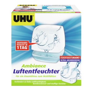 UHU Luftentfeuchter Ambiance, weiße Ausführung. Luftentfeuchter zur Reduzierung der Luftfeuchtigkeit.