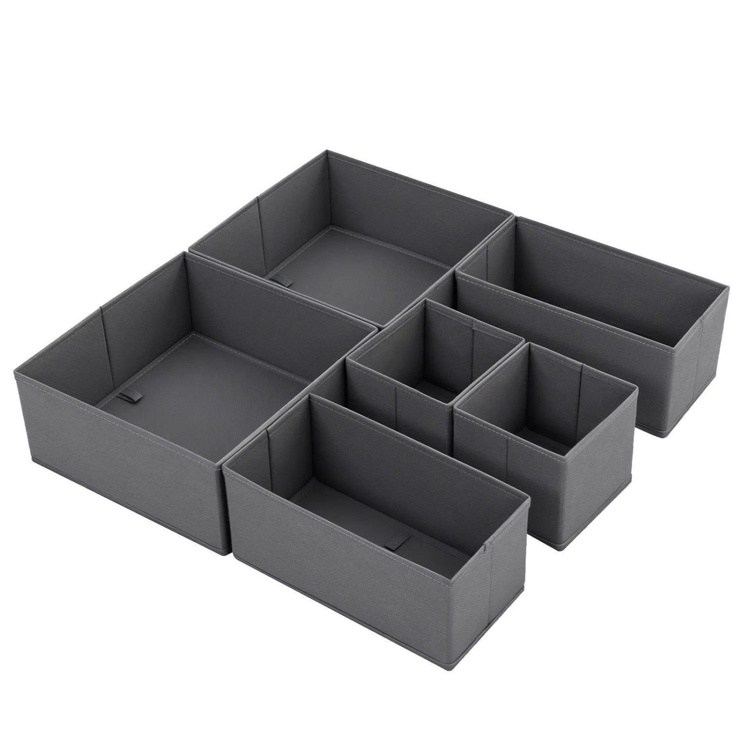 Sekey Aufbewahrungsboxen Set aus Vliesstoff Faltbare Stoffboxen Organizer 6 St L 30x30x10x2 15x30x10x2 15x15x10x2 für Schrank und Kleiderschrank