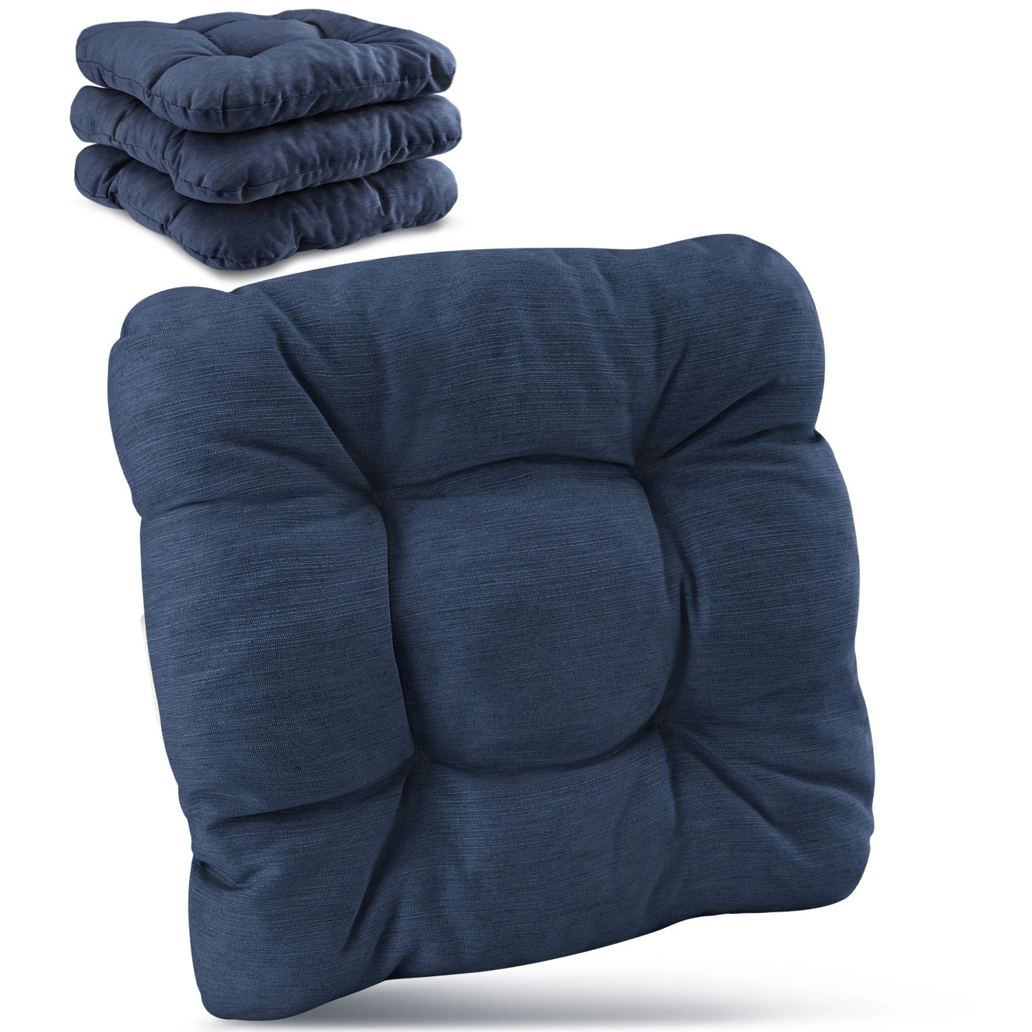 Beautissu HighLux SK Stuhlkissen 40x40x8cm Dunkelblau 4tlg günstig online kaufen