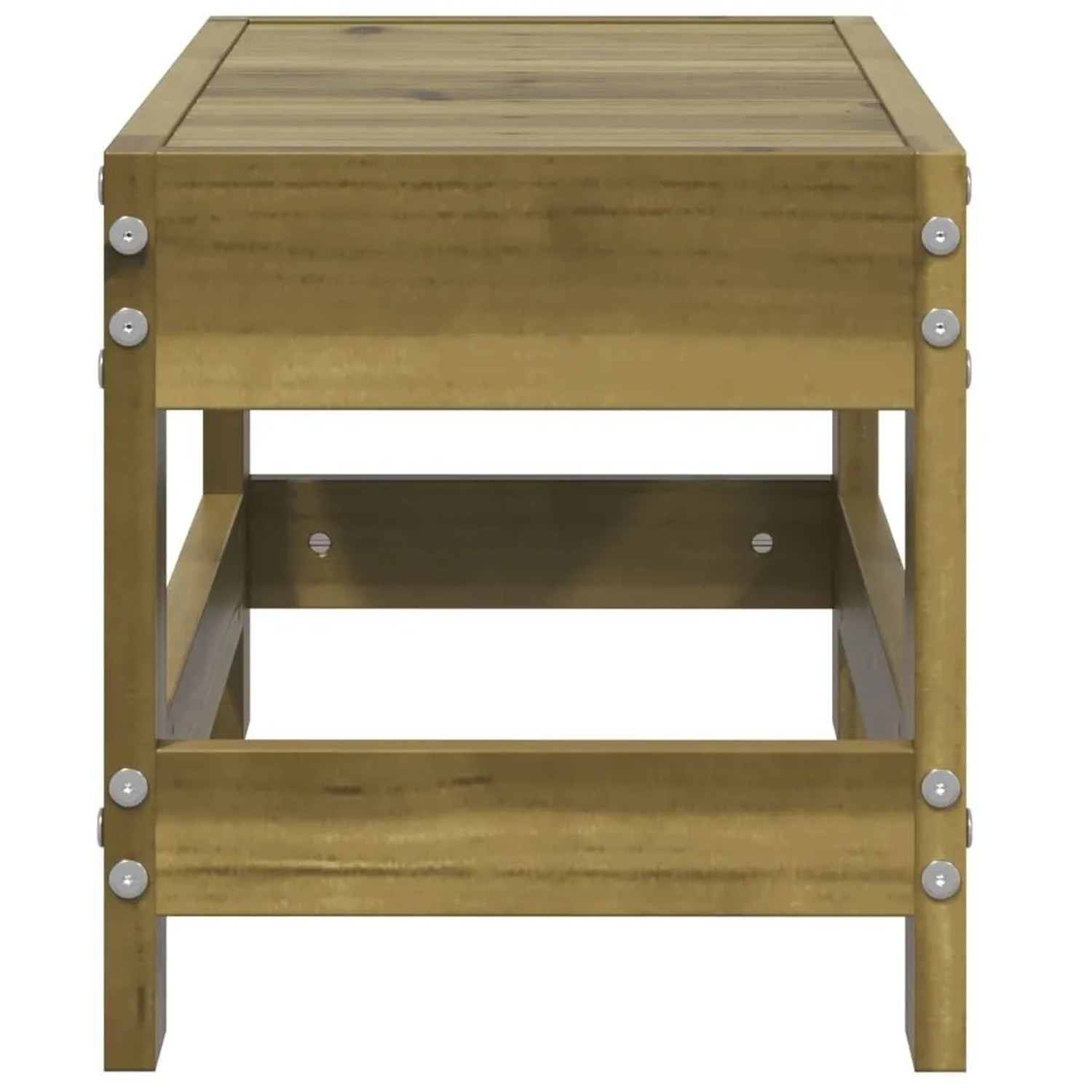 Gartenhocker aus imprägniertem Kiefernholz, 62x30x32 cm, ideal als Sitzhocker oder Fußablage.