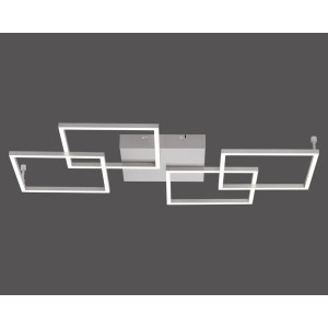 Moderne LED-Deckenleuchte Inigo von Paul Neuhaus, Stahl, dimmbar, 80,5x51,5cm.