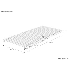 Erst-Holz Metallfreier Lattenrost Fichte/Tanne Besonders Stabil 90 cm