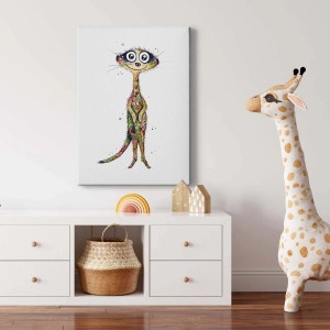 Bricoflor Leinwandbild mit lustigem Erdmännchen-Motiv im modernen Kunststil.
