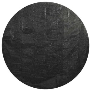 Schwarze, runde Poolabdeckung (300 cm) aus Polyethylen (PE) mit Luftkammern.