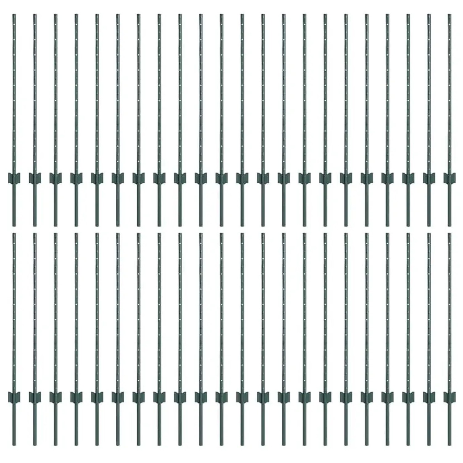 vidaXL Zaunpfosten 44 Stk Grün 140 cm Stahl 3335919 günstig online kaufen