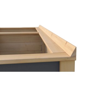 Detailansicht Weka Hochbeet Killarney, 250 cm, Anthrazit-Eiche, Holzstruktur sichtbar.