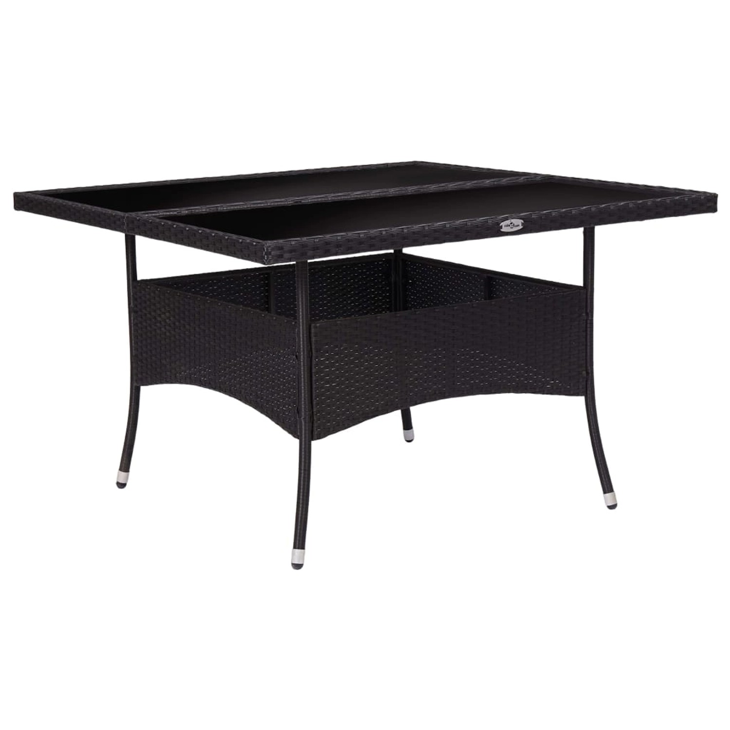 vidaXL Garten-Esstisch Schwarz Poly Rattan und Glas 46189 günstig online kaufen