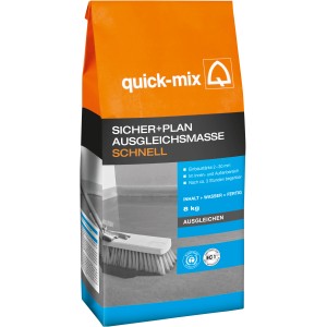Quick-Mix Sicher+Plan Ausgleichsmasse schnell, 8 kg Sack. Selbstnivellierend, für innen und außen.