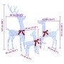 vidaXL Rentierfamilie, 3er Set, kaltweiß, aus Stoff mit roten Schleifen, Weihnachtsdekoration.