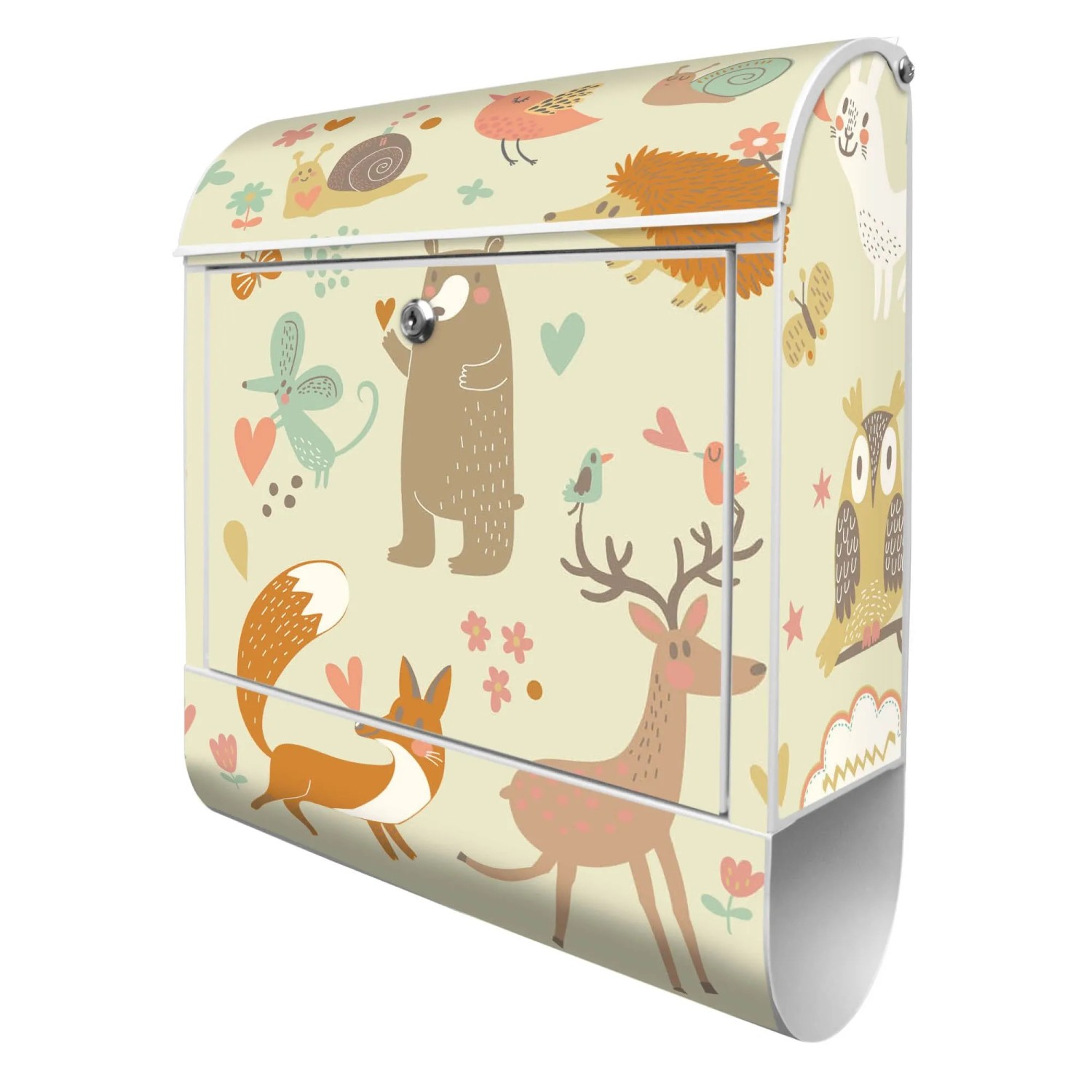 Banjado Design Briefkasten Weiß Pulverbeschichtet 39x47x14cm 2 Schlüssel Mi günstig online kaufen