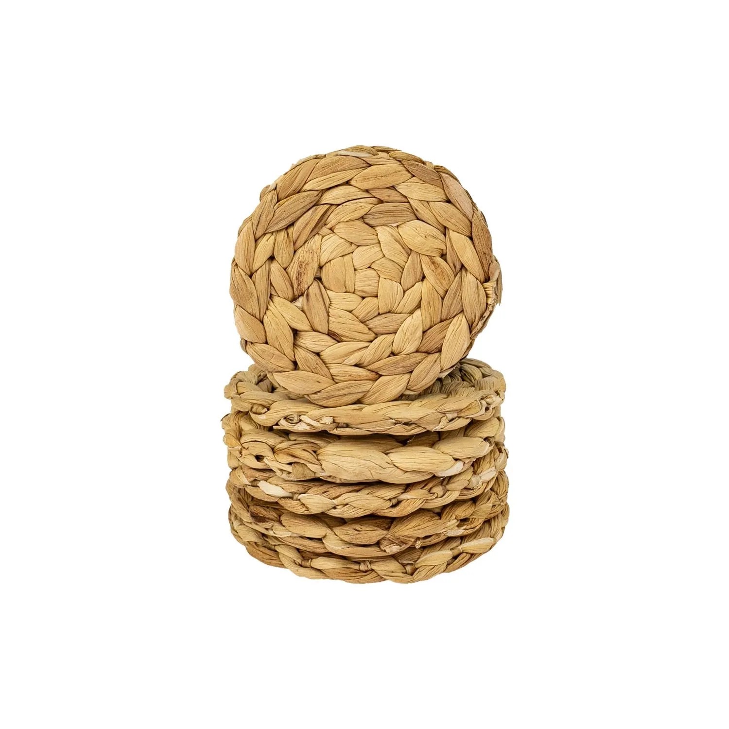 HMF 37235-S6 Untersetzer Rund Glasuntersetzer Geflochten aus Wasserhyazinth günstig online kaufen