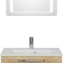 Pelipal Badmöbel-Set Trentino Eiche, 3-teilig mit Spiegelschrank, Waschbecken und Unterschrank.