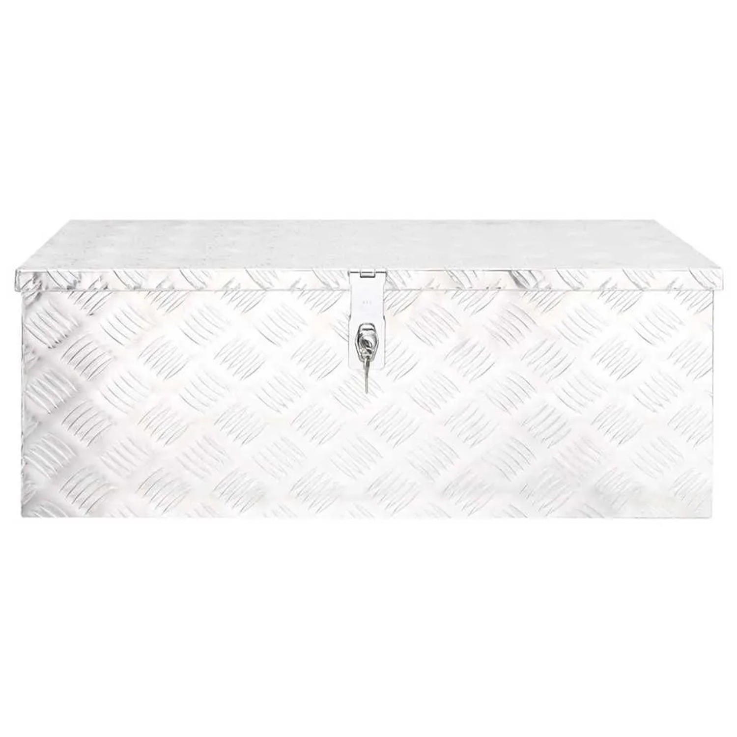 DELUKE Aluminiumbox Mit Deckel Abschließbar Alubox Deichselbox Alu Anhängerbox Werkzeugkiste Transportbox Metallkiste 80x39x30cm Silber_3