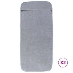vidaXL Strandtücher 2 Stk Grau 75x200 cm Stoff 400 g/m² 362672