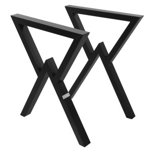 ML-Design Tischbeine, 2er Set, X-Form, Stahl schwarz, für Esstische und DIY-Tischprojekte.