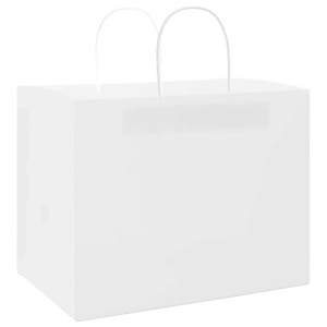 vidaXL Papiertragetaschen 250 Stk mit Henkeln Weiß 32x22x24 cm 4101623