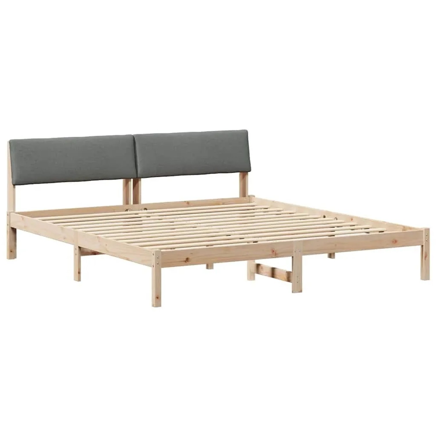 vidaXL Bettgestell Braun und Dunkelgrau 200 x 200 cm Massivholz Kiefer 3394 günstig online kaufen