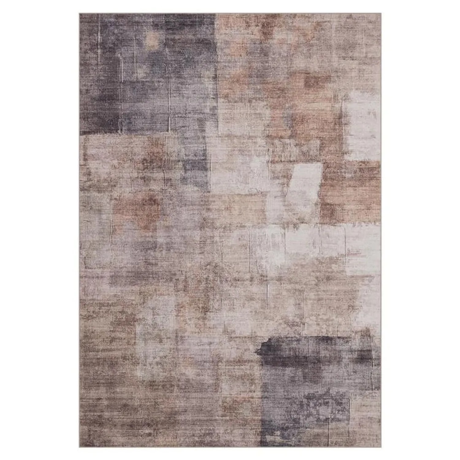 Vercai Rugs Teppich Flanel Abstrakt Beige Braun 80 x 150 cm