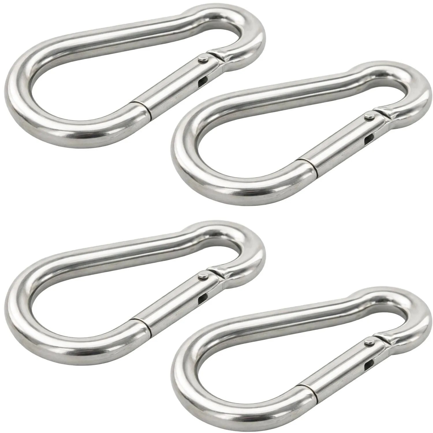 vasalat Set Karabiner-Set Edelstahl 6x60 mm Mittel bis 99 kg 4 Stück