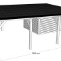 Holzbrüder Doppelcarport Ralf mit Geräteraum, anthrazitfarbenes Leimholz, Trapezblechdach dunkelgrün.