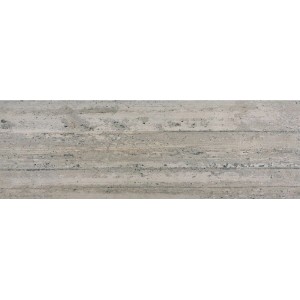 Graue Feinsteinzeug Bodenfliese, 90x30 cm, matte Oberfläche in Holzoptik für Innenräume.