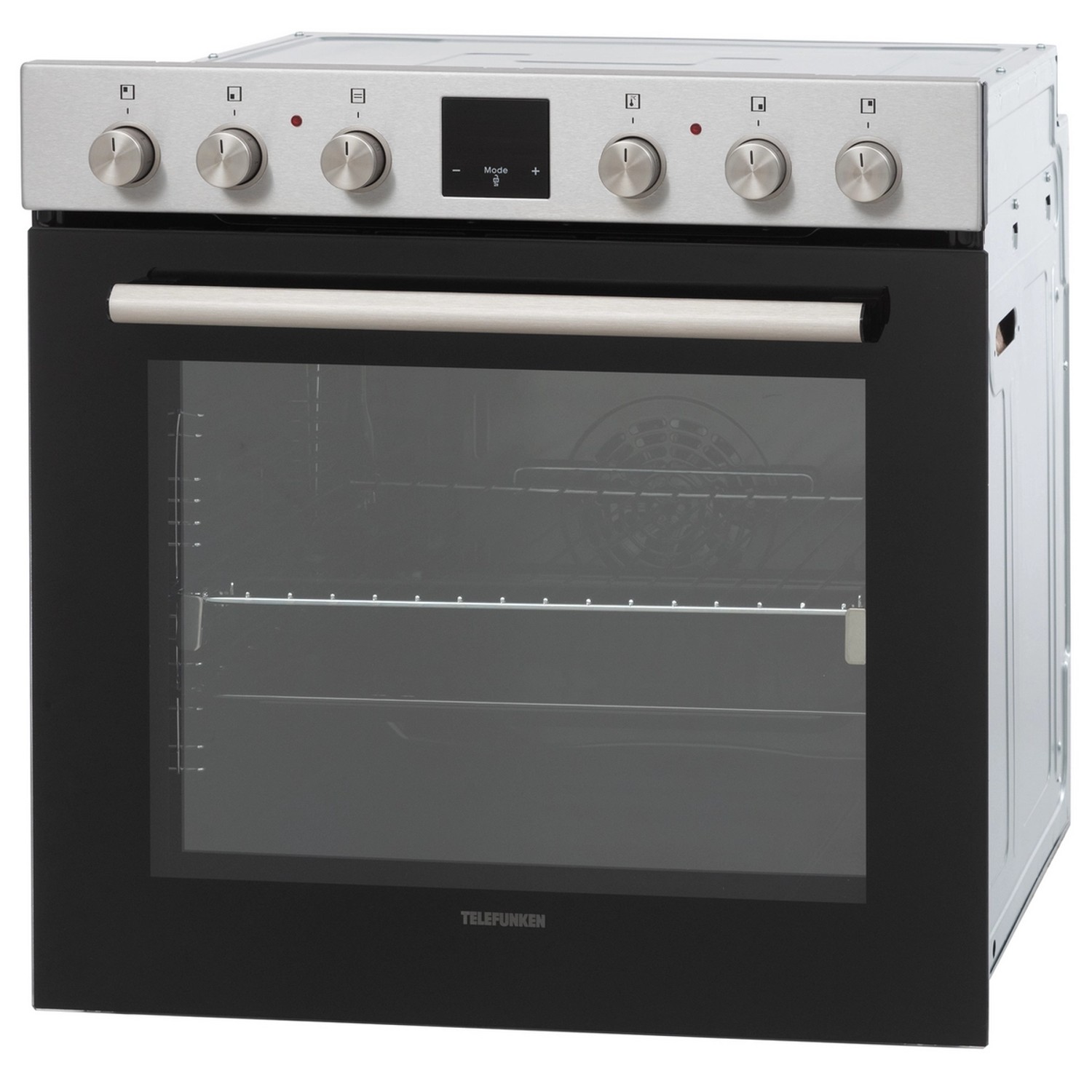 Telefunken Einbauherd-Set mit Glaskeramik-Kochfeld und Teleskopauszug, 78 Liter Garraum.