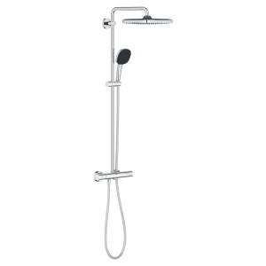 Grohe Vitalio Comfort 250 Brausegarnitur mit Thermostat, Kopf- und Handbrause, Chrom.