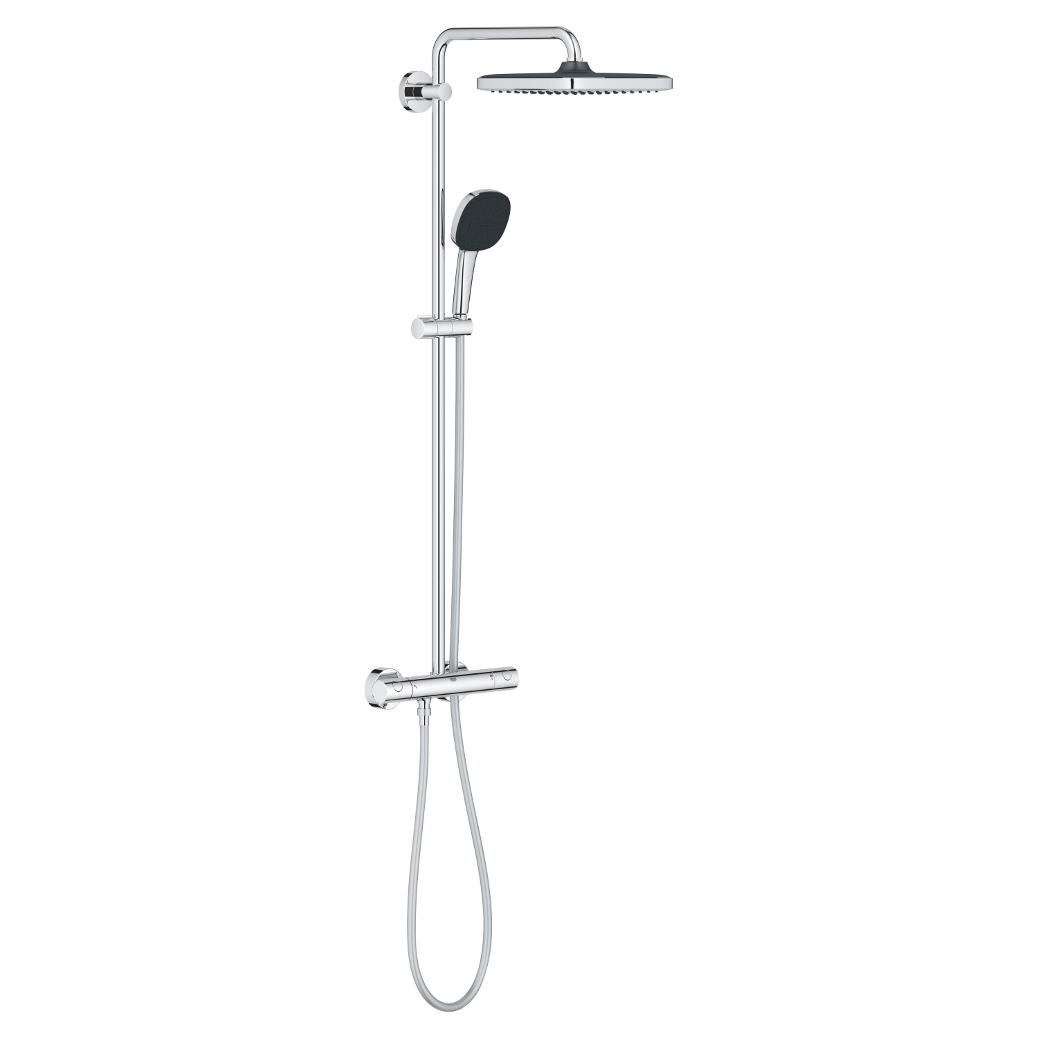 Grohe Brausegarnitur Vitalio Comfort 250 Chrom Eckig mit Thermostat günstig online kaufen