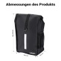 Wiltec Gepäckträgertasche matt schwarz, 16L, mit Maßen 470x240x130mm, Reflektorstreifen und Netzfach.