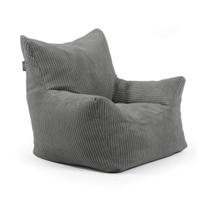 mokebo Kindersessel 'Pausenheld' aus Cord, anthrazitfarbener Kindersitzsack.