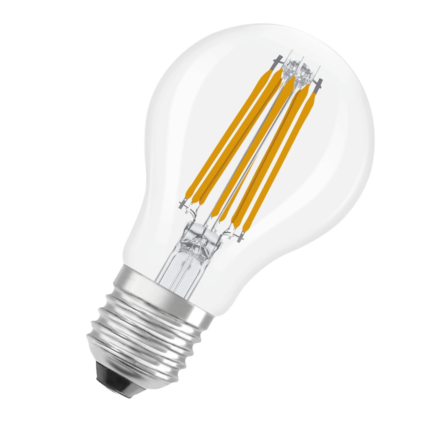 Osram LED-Lampe E27 in Glühlampenform A100, 7.2W, warmweißes Licht, Filament-Technologie.