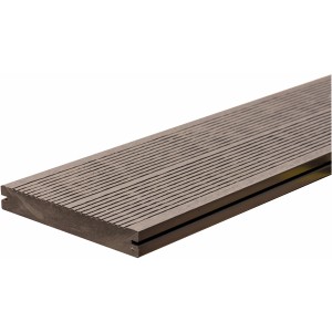 Elephant WPC Terrassendiele basicDeck hellgrau, geriffelte Oberfläche.