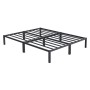 Modernes ML-Design Metallbett 160x200 cm in Anthrazit mit robustem Stahlrahmen und integriertem Lattenrost.
