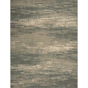Art Universe Teppich mit abstraktem Muster in Anthrazit, Beige und Grünblau. Moderner Kurzflor-Teppich.