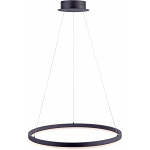 Anthrazitfarbene LED-Pendelleuchte Titus, Ø 60 cm, dimmbar, modernes Design.