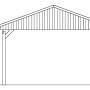 Technische Zeichnung: Skan Holz Carport Fichtelberg, 423x566 cm, Naturholz mit Dachlattung.