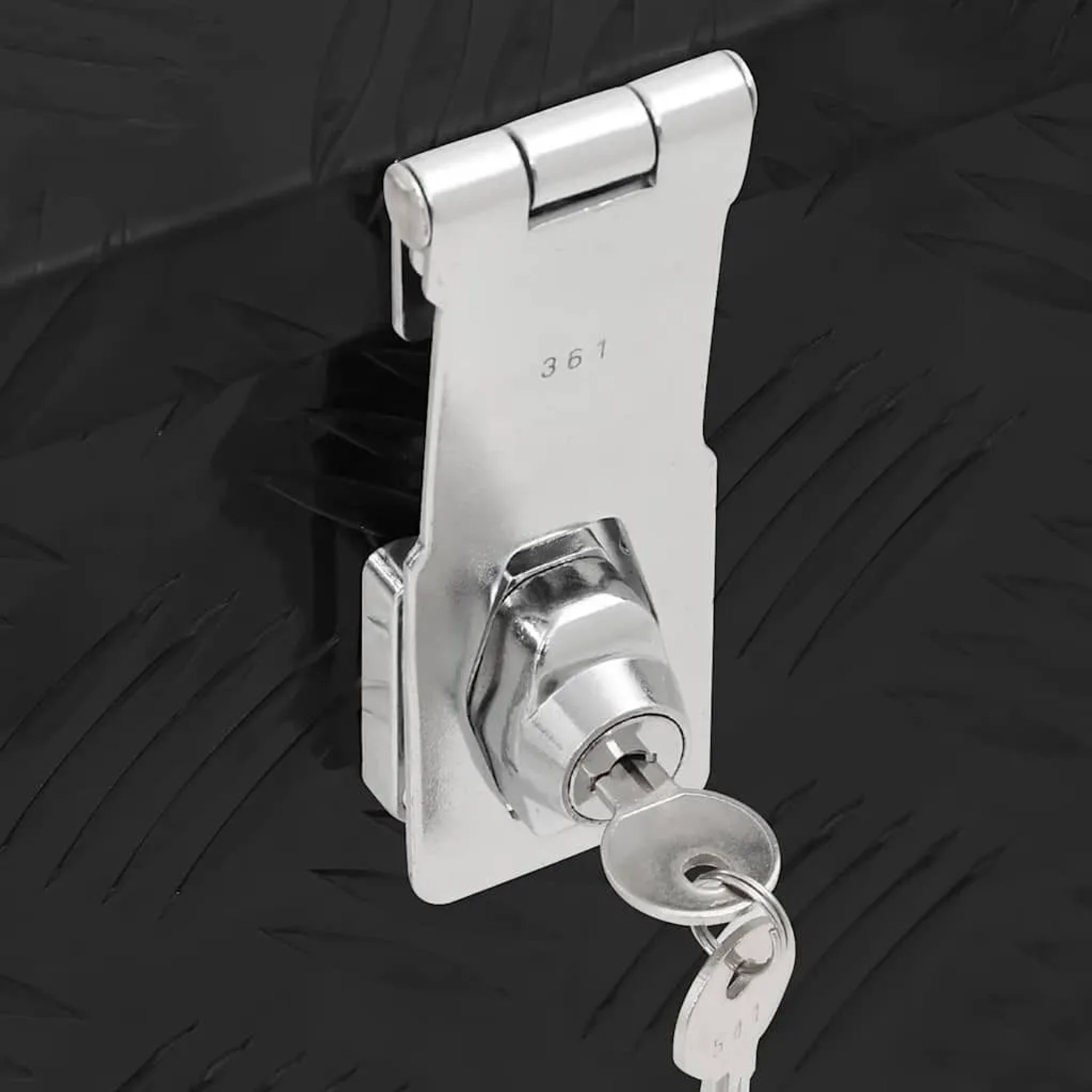 DELUKE Aluminiumbox Mit Deckel Abschließbar Alubox Deichselbox Alu Anhängerbox Werkzeugkiste Transportbox Metallkiste 60x23,5x23cm Schwarz_7