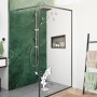 Schwarze baliv Walk-In Duschabtrennung DUK-120.81, 120x195 cm, mit Duschkopf und Armatur.
