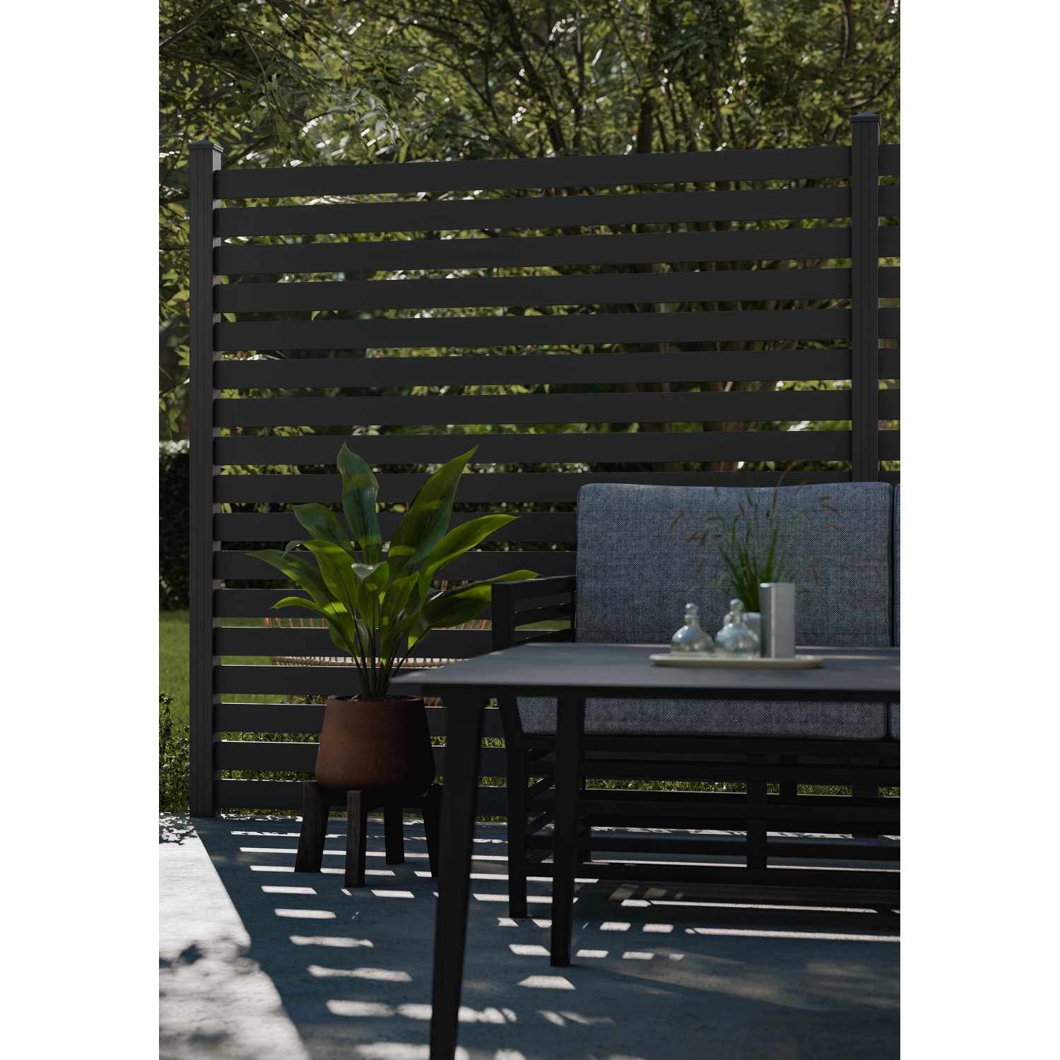 GroJa Steckzaun Lumino Edge 180 cm x 180 cm Anthrazit_5