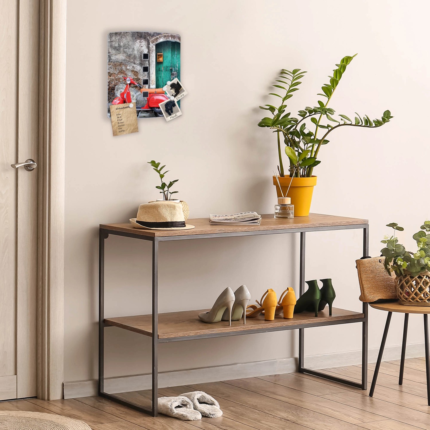 Banjado Schlüsselkasten aus Edelstahl mit Italien Roller Motiv, 24x21,5x7cm, für 10 Schlüssel.