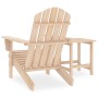 vidaXL Adirondack Gartenstuhl mit Tisch aus Tannenholz, naturbelassen. Gartenmöbel Set Rückansicht.
