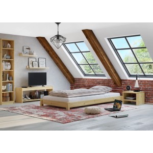 Erst-Holz Schmales Futonbett Flachbett Einzelbett 80 x 200 cm Kiefer Massiv Modell 51 ohne Zubehör