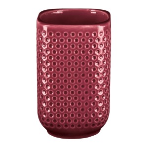 Burgunderroter Zahnputzbecher Golden Mila von Kleine Wolke mit Punktmuster.