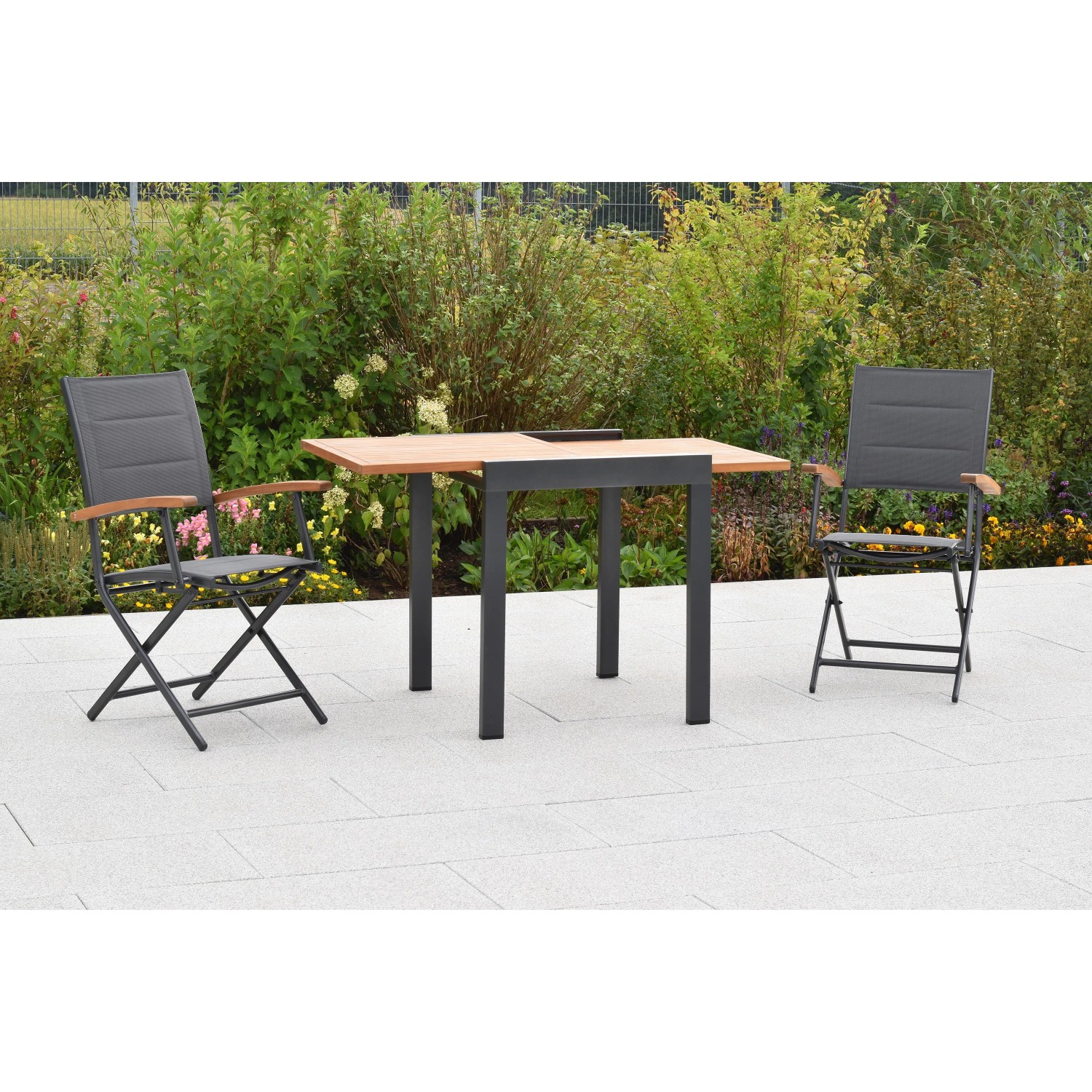 Merxx Balkonmöbel Set 3-tlg. 2 Klappsessel ausziehbar 65 (130) x 65 cm kaufen bei OBI