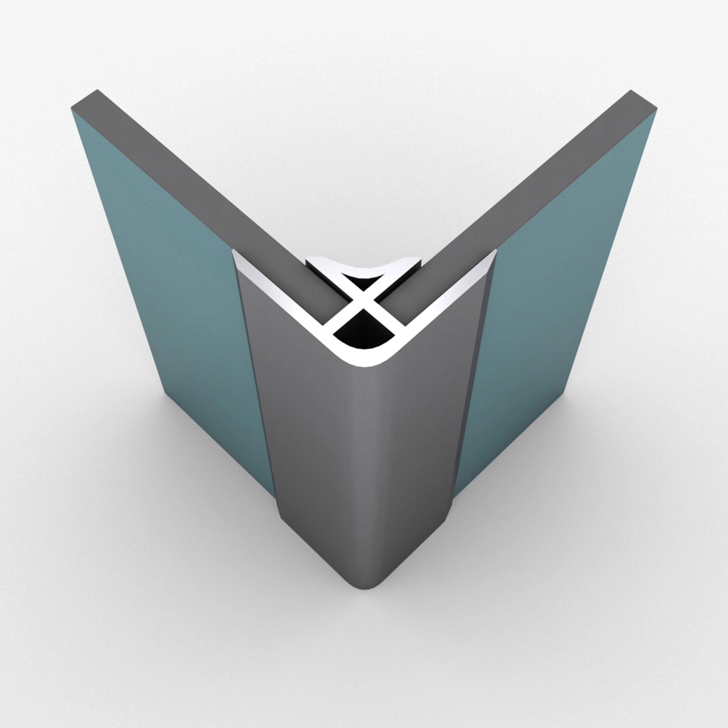 Aurlane Innenwinkelprofil Chrom mit Aluminium Profil 1 cm x 1 cm x 210 cm