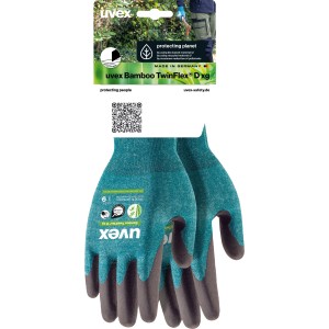 Uvex Bamboo TwinFlex D xg Arbeitshandschuhe Gr. 10, Feinstrickhandschuhe mit Schnittschutz.