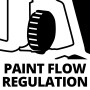 Symbol für die Farbmengenregulierung am Einhell Akku Airbrush TE-SY 18/90 Li Solo Sprühgerät.