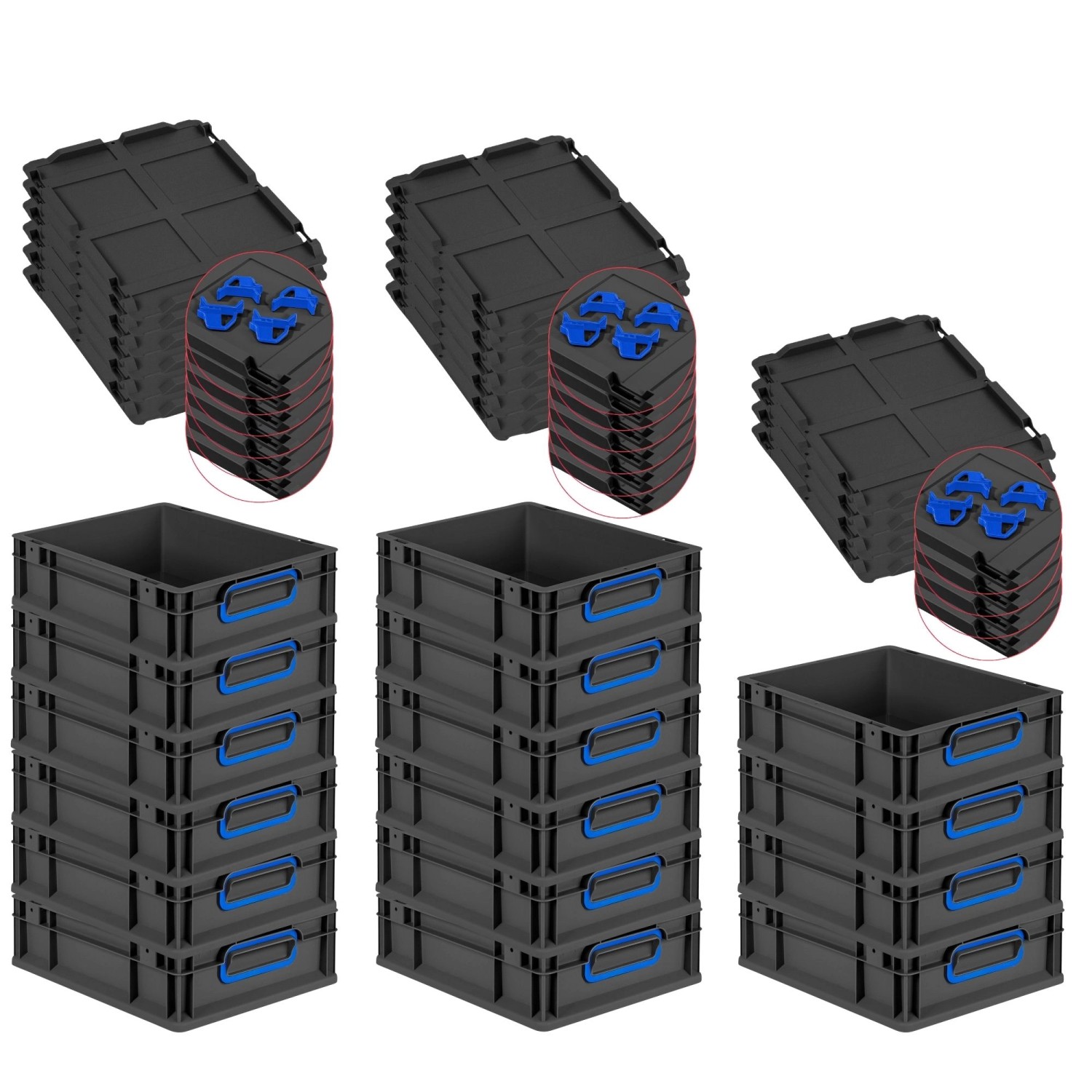 PROREGAL SuperSparSet 16x Eurobox Nextgen Color Mit Auflagedeckel HxBxT 12x günstig online kaufen