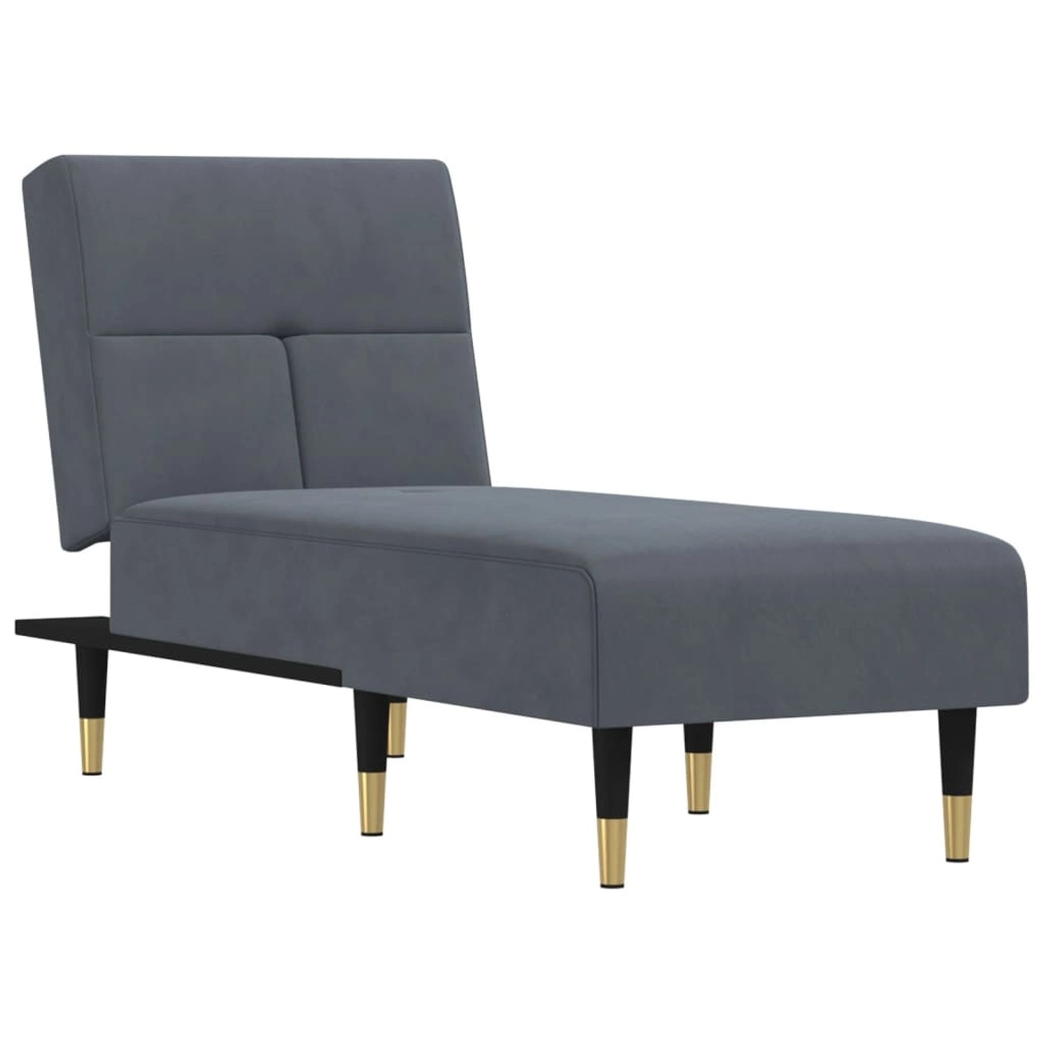 Thumbnail - vidaXL Chaiselongue Dunkelgrau Samt Modell 5