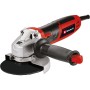 Einhell Winkelschleifer TC-AG 125/850: Roter und schwarzer Schleifer mit montierter Schleifscheibe.